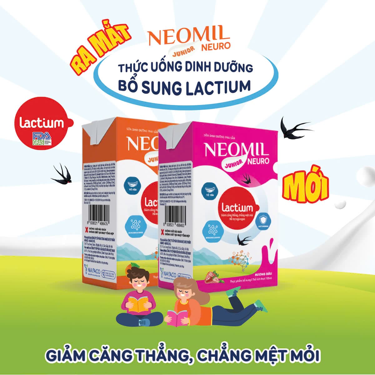 Neomil Neuro Junior được thiết kế với quy cách đóng gói tiện lợi trong hộp 135ml, phù hợp cho trẻ mang theo đến trường hoặc sử dụng tại nhà